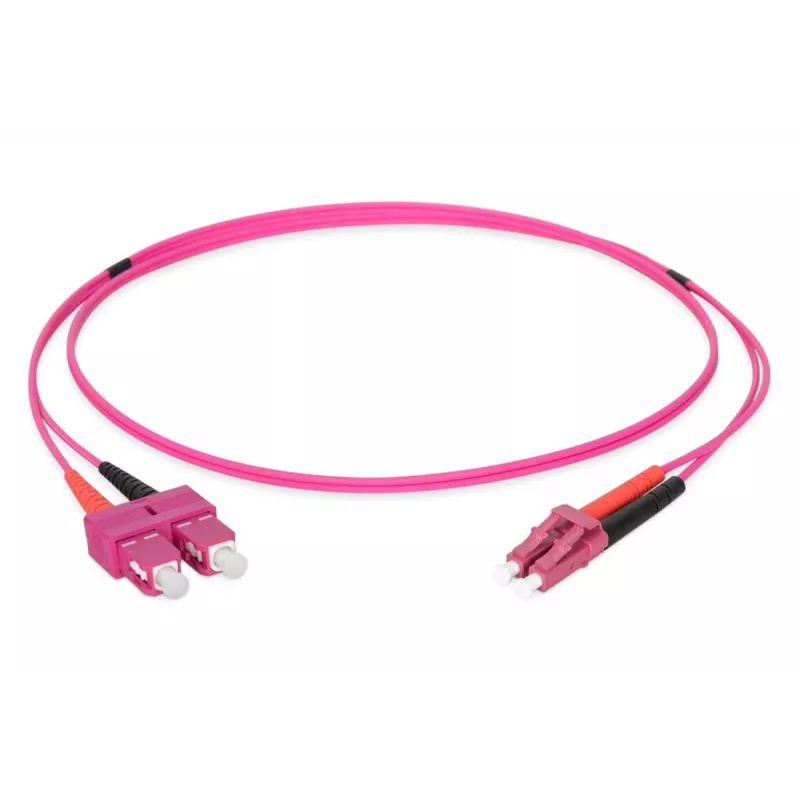 DIGITUS Fiber Optic Patch Cord LC-SC Duplex OM4 50/125µ 1m