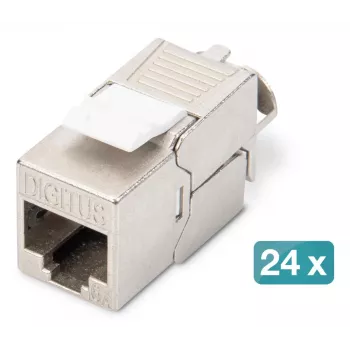 DIGITUS Modular Patch Panel - ekranēts ar 24x DN-93615 24-portu 1U statīva montāža pelēks RAL 7035