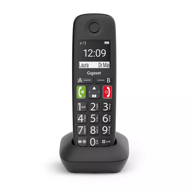 Gigaset E290HX DECT bezvadu telefons - Melns