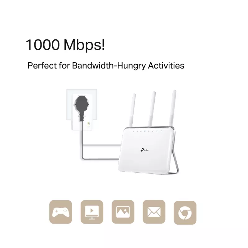 TP-Link AV1000 Gigabit Caurlaides Powerline Starter komplekts
