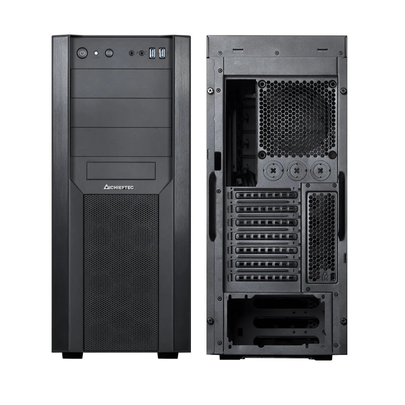 PC korpuss CHIEFTEC CW-01B-OP Tower Melns — SPCC, 7×3.5 collu sloti, 7×2.5 collu sloti, 3×5.25 collu sloti, līdz 410 mm GPU