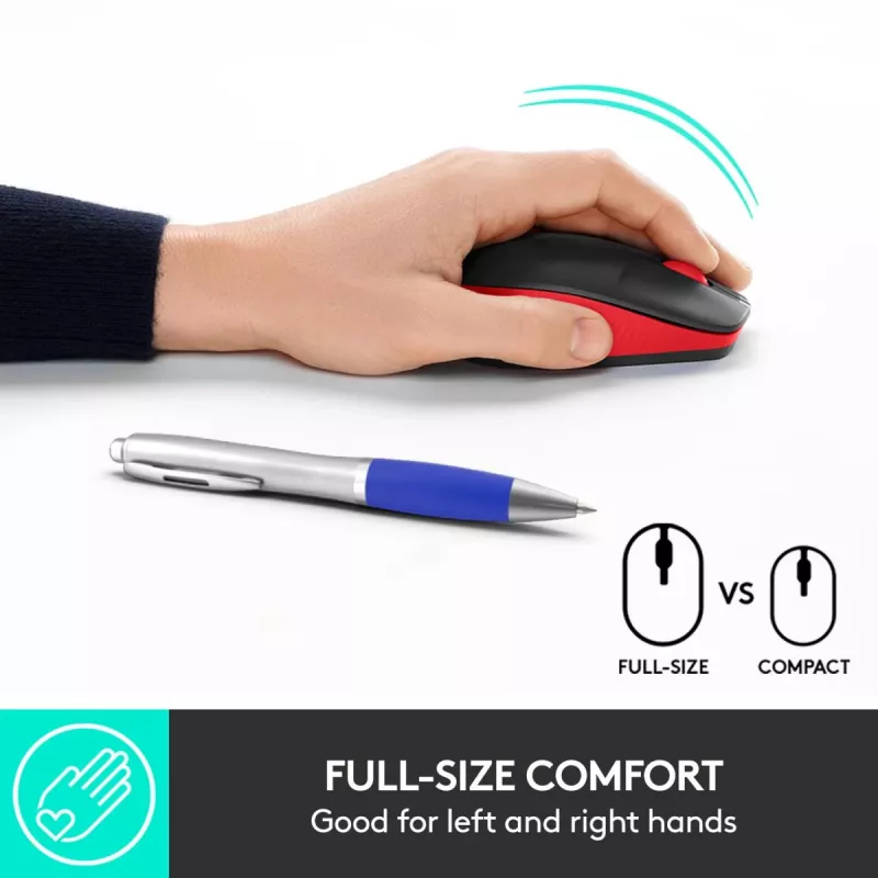 Pele Logitech M190 bezvadu USB sarkana