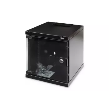 DIGITUS Sienas stiprinājuma skapis 254 mm (10 inch) 6U, 330x312x300 mm, melns (RAL 9005)