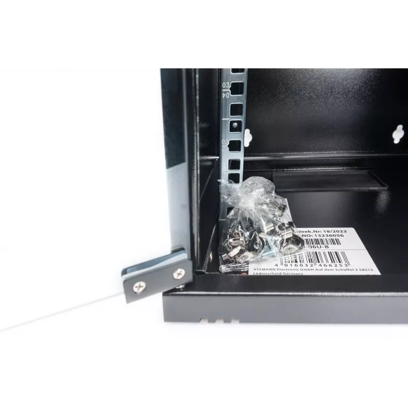 DIGITUS Sienas stiprinājuma skapis 254 mm (10 inch) 6U, 330x312x300 mm, melns (RAL 9005)