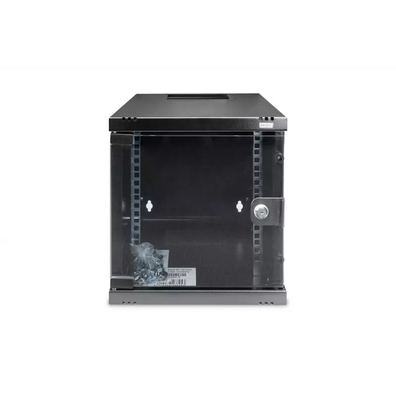 DIGITUS Sienas stiprinājuma skapis 254 mm (10 inch) 6U, 330x312x300 mm, melns (RAL 9005)
