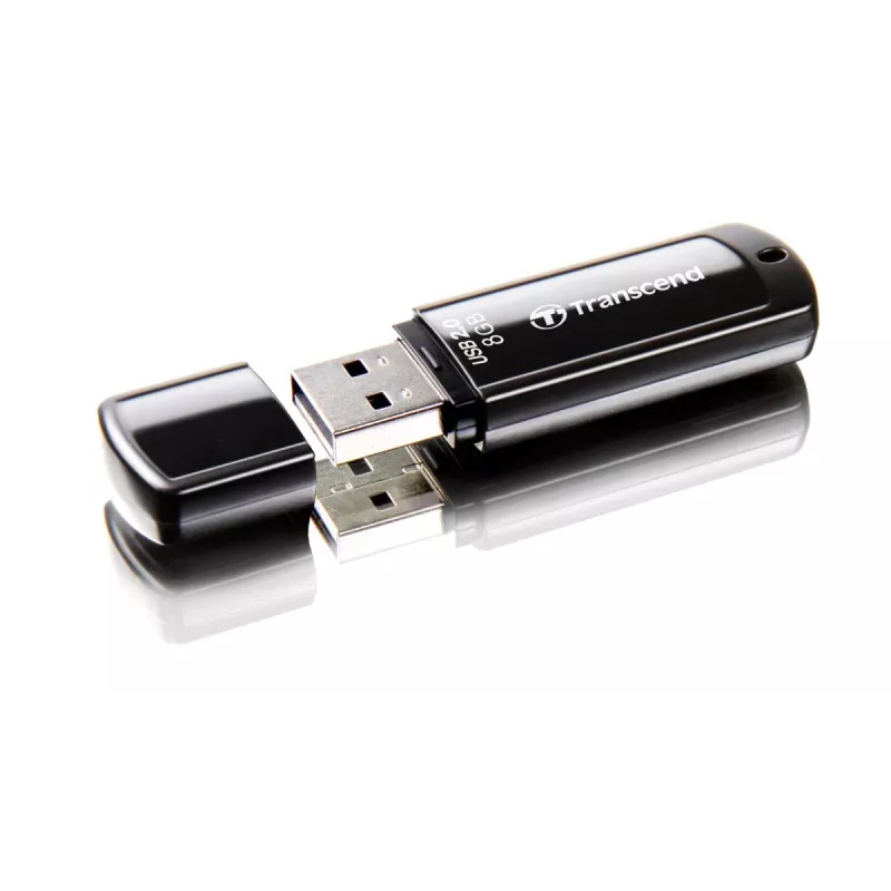 TRANSCEND JetFlash 350 8GB USB 2.0 zibatmiņa - Melna