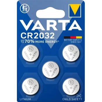 VARTA Litija pulksteņa baterija CR2032 3V (5 gab.)