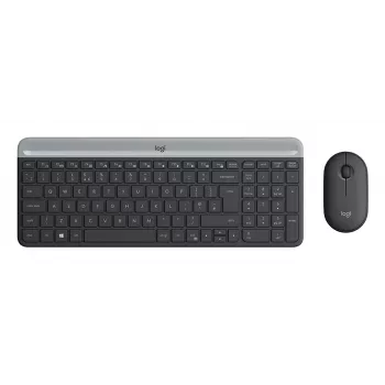 LOGITECH MK470 Bezvadu tastatūras un peles komplekts - Grafīts - Deutsch Qwertz