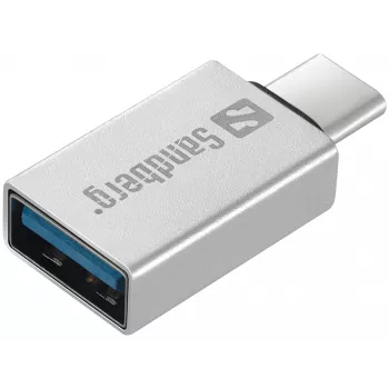 Sandberg USB-C uz USB 3.0 Pieslēgvieta, alumīnija, sudraba