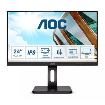 AOC P2 Q24P2Q dators monitors 60.5 cm (23,8 collu) 2560 x 1440 pikseļi Quad HD LED Melns