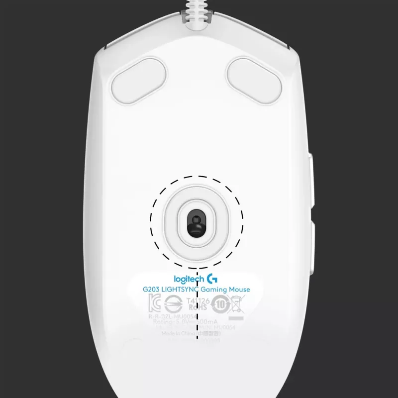 LOGITECH G203 Lightsync Gaming Mouse USB Balts