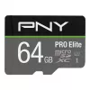 PNY Pro Elite 64GB Micro-SD karte Class 10 UHS-I U3 A1 V30 ar SD adapteri
