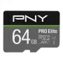 PNY Pro Elite 64GB Micro-SD karte Class 10 UHS-I U3 A1 V30 ar SD adapteri