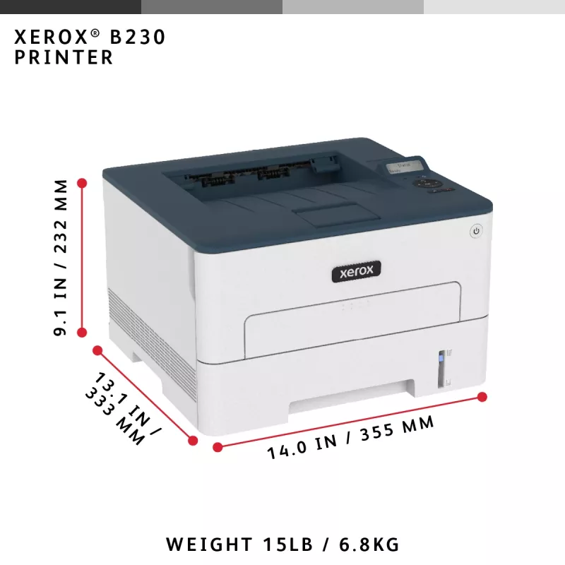 Xerox B230 A4 34ppm Bezvadu Divpusējais Printeris PCL5e/6 2 Paplātes Kopā 251 Lapa