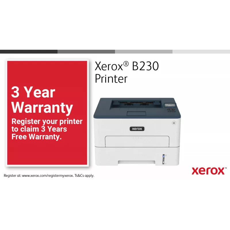 Xerox B230 A4 34ppm Bezvadu Divpusējais Printeris PCL5e/6 2 Paplātes Kopā 251 Lapa