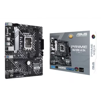 Mātesplate ASUS PRIME H610M-A D4-CSM, Intel H610, LGA 1700, micro ATX, DDR4, 2x DIMM, 64GB, 2x M.2, 4x SATA III, HDMI 2.1, DP 1.4