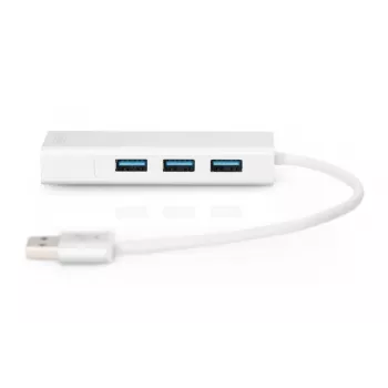 DIGITUS USB 3.0 3-portu HUB & Gigabit LAN adapter 3xUSB A/F, 1xUSB A/M, 1xRJ45 LAN, atbalsta Windows un Mac OS