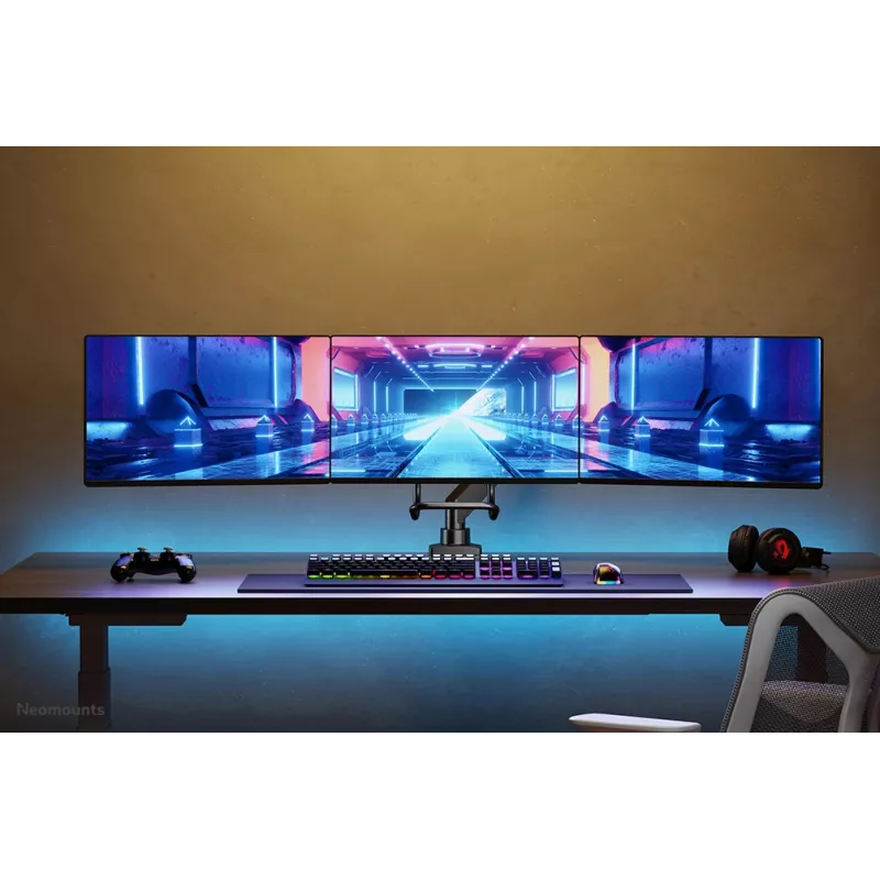 Neomounts NM-D775DX3BLACK Monitora rokturis 17-27 collu - gāzes atspere - Topfix - 180° stops