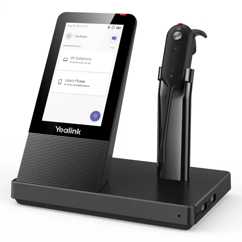 Yealink WH67 Teams Bezvadu DECT Austiņas, Birojs/Zvanu centrs, 20 - 14000 Hz, 19 g, Melna
