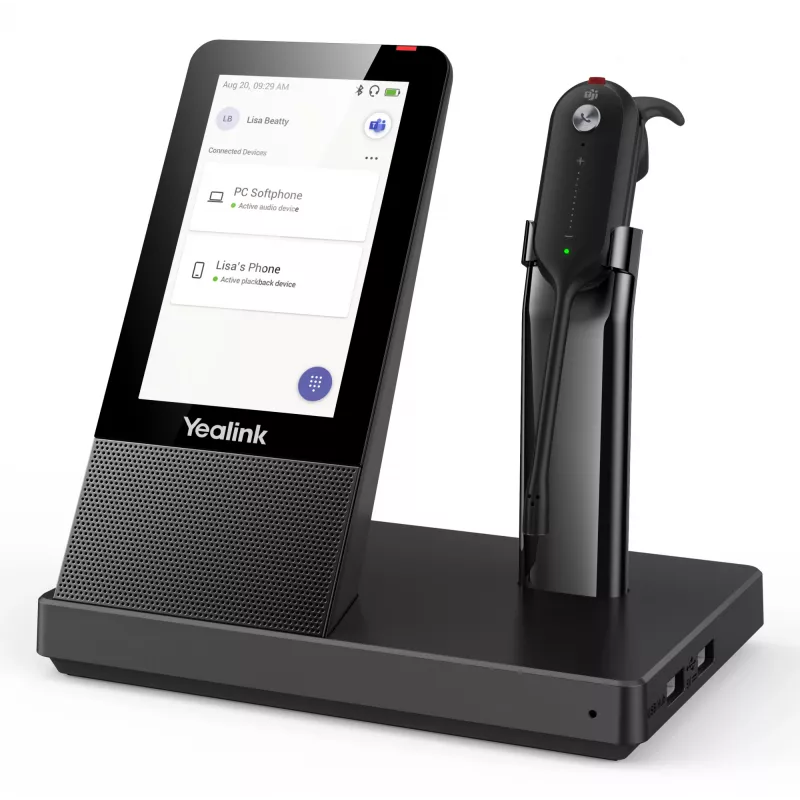 Yealink WH67 Teams Bezvadu DECT Austiņas, Birojs/Zvanu centrs, 20 - 14000 Hz, 19 g, Melna