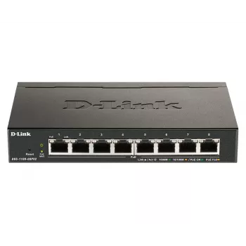 D-Link DGS-1100-08PV2 Pārvaldāms L2/L3 Gigabit Ethernet (10/100/1000) Power over Ethernet (PoE) Melns