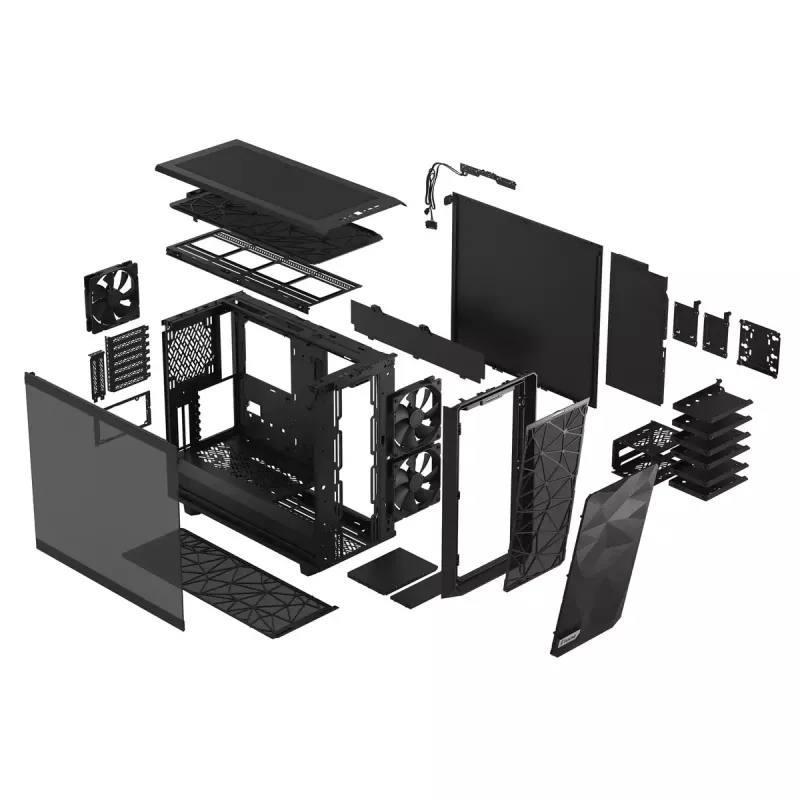 Fractal Design Meshify 2 korpuss ar tonētu rūdītu stiklu, melns
