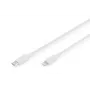 DIGITUS USB-C uz Lightning MFI C94 kabelis, 2m, alumīnija + PVC, balts, OD 3.5mm