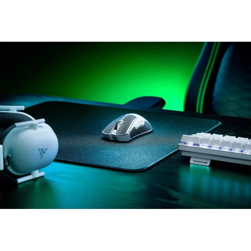 RAZER Deathadder V3 Pro Ergonomic Bezvadu / Vadu Spēļu Pele Balta