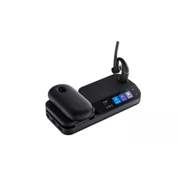 Yealink BH71-WORKSTATION-PRO bezvadu ausu austiņas ar uzlādes staciju, melnas