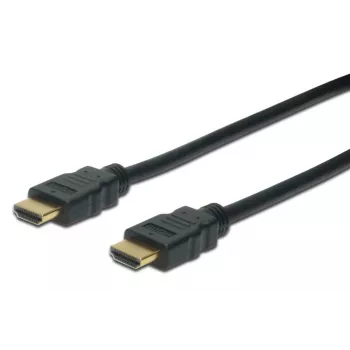 DIGITUS HDMI High Speed savienojuma kabelis, tips A M/M, 1m ar Ethernet, Ultra HD 60p, zelta melns