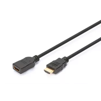 DIGITUS HDMI pagarinātājkabelis High Speed, A tēviņš/Mātīte, 3m, ar Ethernet, Ultra HD 24p, melns zelts