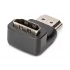 DIGITUS HDMI adapter, Type A, 90° leņķa M/F, Ultra HD 60p, melns zelts