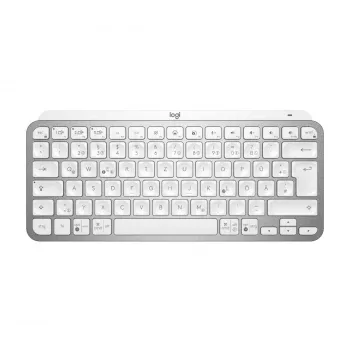 LOGITECH MX KEYS MINI bezvadu taustiņu tastatūra ar fona apgaismojumu – Pale Grey – Qwertz Deutsch