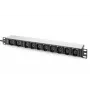 DIGITUS 1U alumīnija sloksne 8x C13 2xC19 16A 230VAC IEC C20