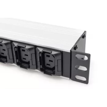DIGITUS 1U alumīnija sloksne 8x C13 2xC19 16A 230VAC IEC C20