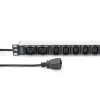 DIGITUS 1U alumīnija sloksne 8x C13 2xC19 16A 230VAC IEC C20