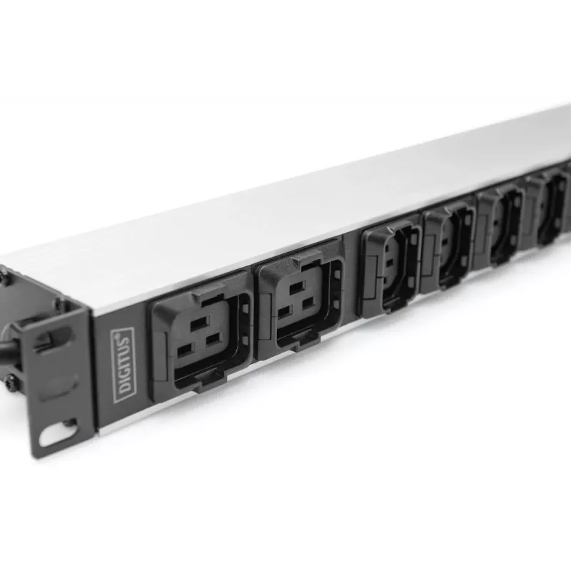 DIGITUS 1U alumīnija sloksne 8x C13 2xC19 16A 230VAC IEC C20
