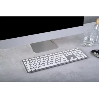 CHERRY KW 9100 SLIM FOR MAC bezvadu tastatūra USB + Bluetooth QWERTZ vācu Sudrabs