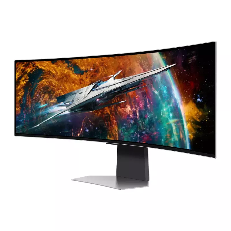 Samsung G95SC monitors 124,5 cm (49 colli) 5120 x 1440 pikseļi Dual QHD OLED Sudrabs