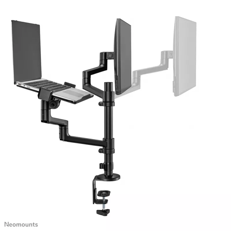 Neomounts DS20-425BL2 Monitora roka ar klēpjdatora turētāju 17-27 collas - vietu taupoša