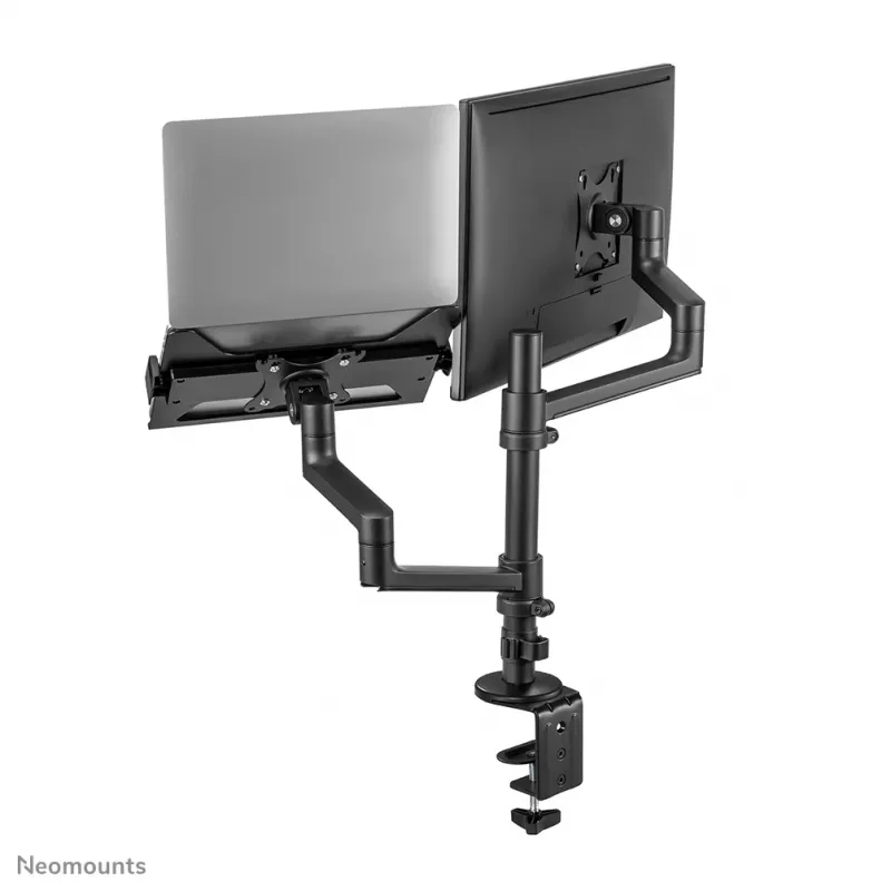 Neomounts DS20-425BL2 Monitora roka ar klēpjdatora turētāju 17-27 collas - vietu taupoša