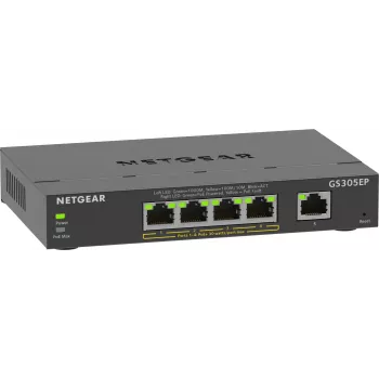 NETGEAR 5-Portu Gigabitu Ethernet PoE+ Plus Slēdzis (GS305EP) Pārvaldāms L2/L3