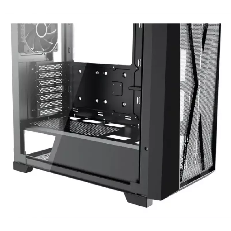 PC Midi Tower korpuss XILENCE XG151 — melns, ATX/Micro-ATX/Mini-ITX, barošanas bloks apakšā, 2x 3.5 collu + 4x 2.5 collu sloti