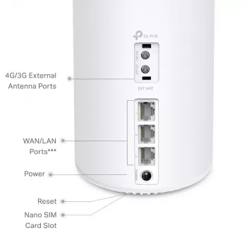 TP-Link Deco X50-4G 4G+ AX3000 Viss mājas Mesh WiFi 6 vārteja, balta