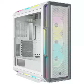 CORSAIR Icue 5000T Mid-tower ATX korpuss - RGB - Rūdīts stikls - Balts