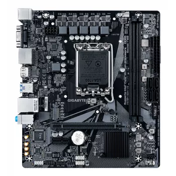 GIGABYTE H610M S2H V2 mātesplate — atbalsta Intel Core 14. paaudzes CPU, 4+1+1 hibrīda fāžu digitālais VRM, līdz 5600MHz DDR5, 1xPCIe 3.0 M.2, GbE LAN, USB 3.2 Gen 1
