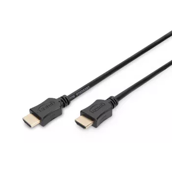 DIGITUS HDMI High Speed savienojuma kabelis, tips A M/M, 2m ar Ethernet, Ultra HD 60p, zelts melns