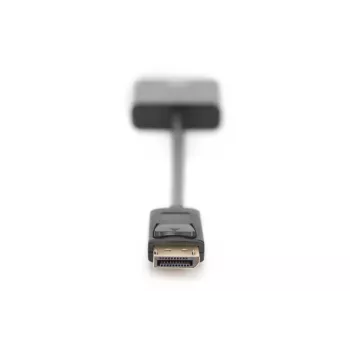 DIGITUS ASSMANN DisplayPort adaptera kabelis, DP - DVI (24+5) M/F, 15cm ar fiksatoru, DP 1.2 saderīgs, melns