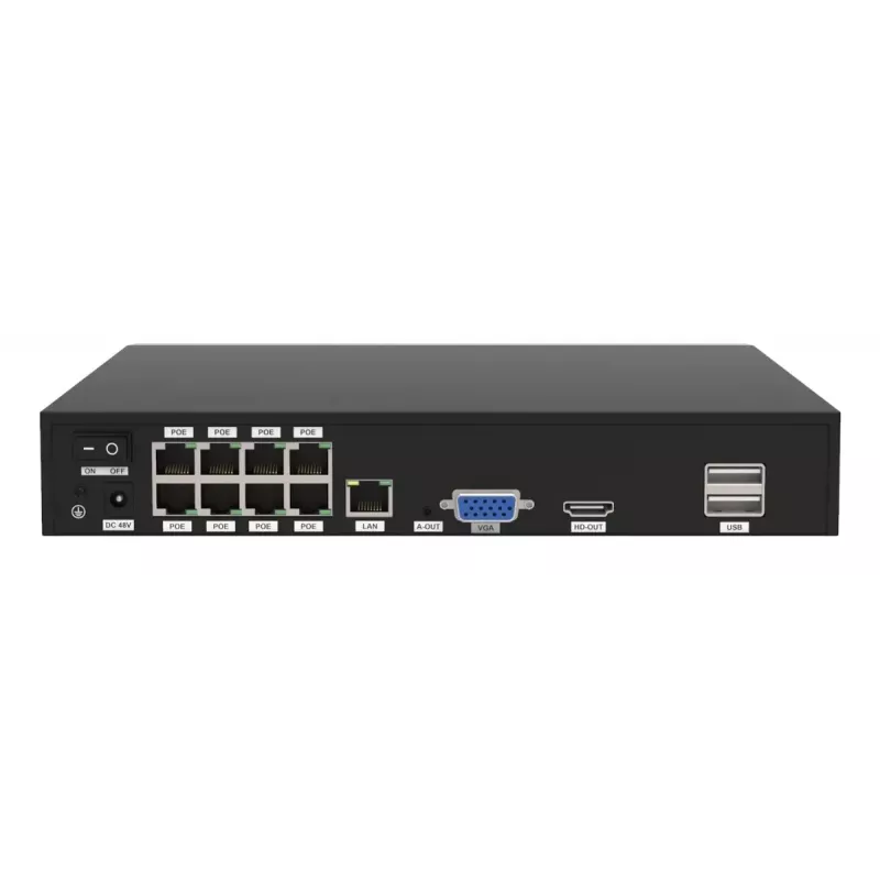 Videonovērošanas komplekts Foscam FN9108E-T4-2T MELNS Vadu 8 kanāli
