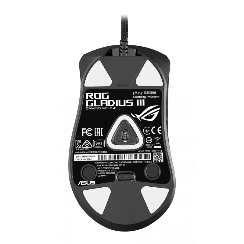 ASUS ROG Gladius III peles optiskais sensors 19000 DPI labā roka USB-A spēļu pele